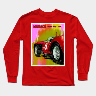 Monaco Vintage 1956 Grand Prix Auto Racing Psychedelic Print Long Sleeve T-Shirt